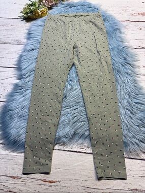 Cat & Jack Kids Floral Print Green Leggings sz XXL
